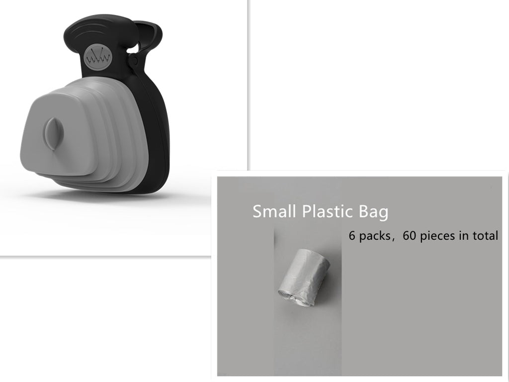 Distributeur de sacs à crottes pour chien de compagnie Cuillère à crottes pliable de voyage